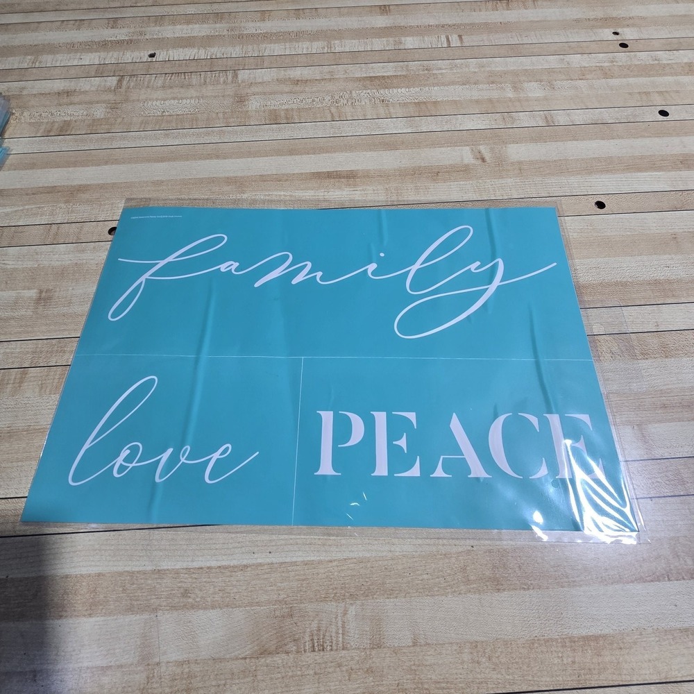 "Peace Love Trio" Chalk Couture Transfer Stencil Sz C RETIRED 12"X18 DIY Craft